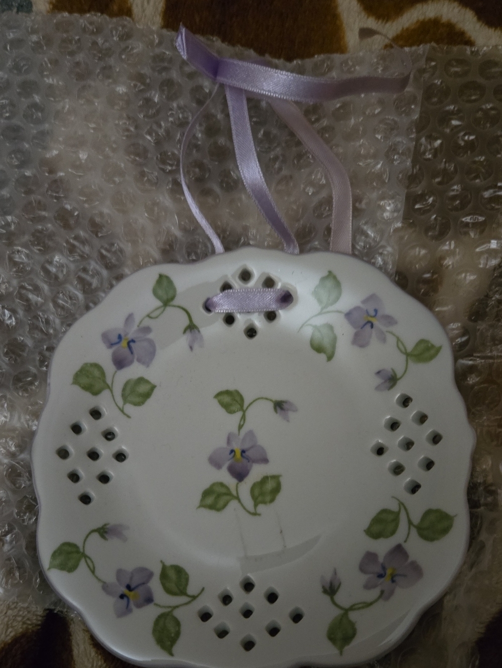 Andrea By Sadek Ceramic Plate with Gold Logo Accent